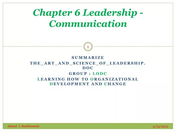 chapter 6 leadership communication
