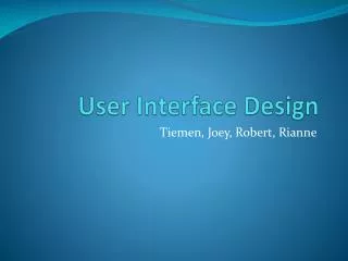 user interface design