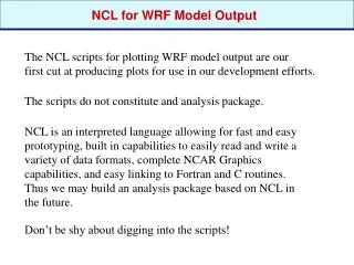 NCL for WRF Model Output