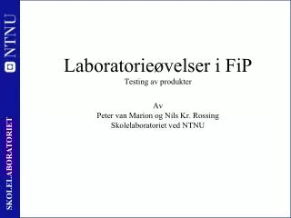 laboratorie velser i fip testing av produkter
