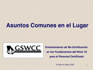 asuntos comunes en el lugar