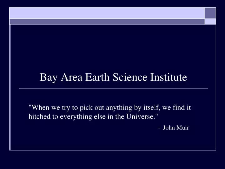 bay area earth science institute