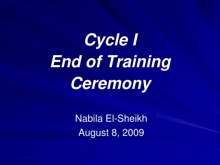 cycle i end of training ceremony