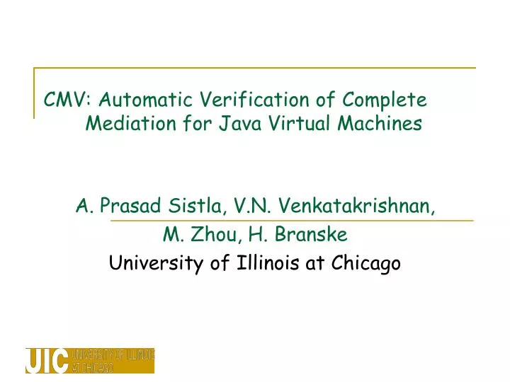 cmv automatic verification of complete mediation for java virtual machines