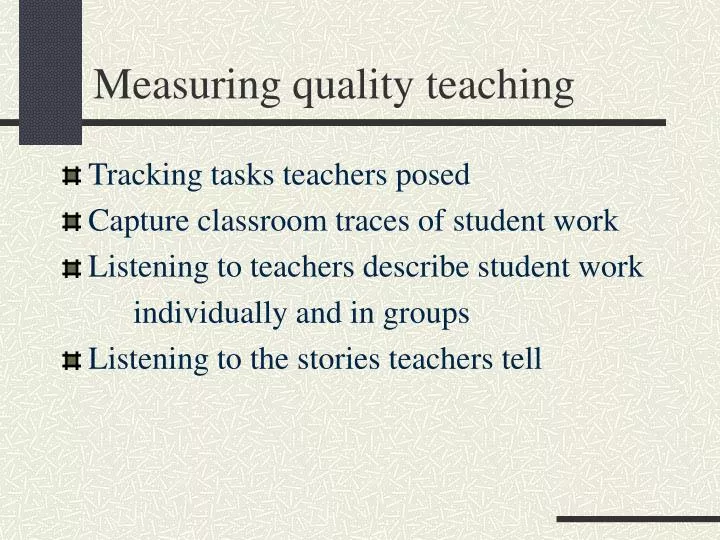measuring quality teaching