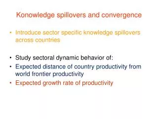 Konowledge spillovers and convergence