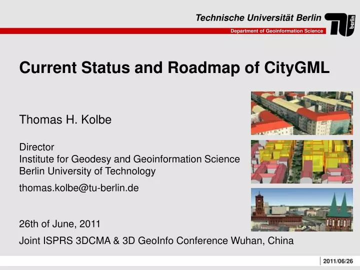 current status and roadmap of citygml