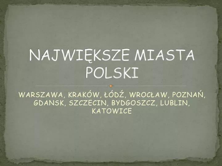 najwi ksze miasta polski