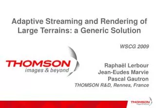 Adaptive Streaming and Rendering of Large Terrains: a Generic Solution