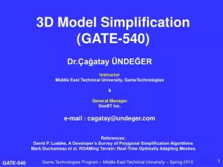 3D Model Simplification (GATE-540)