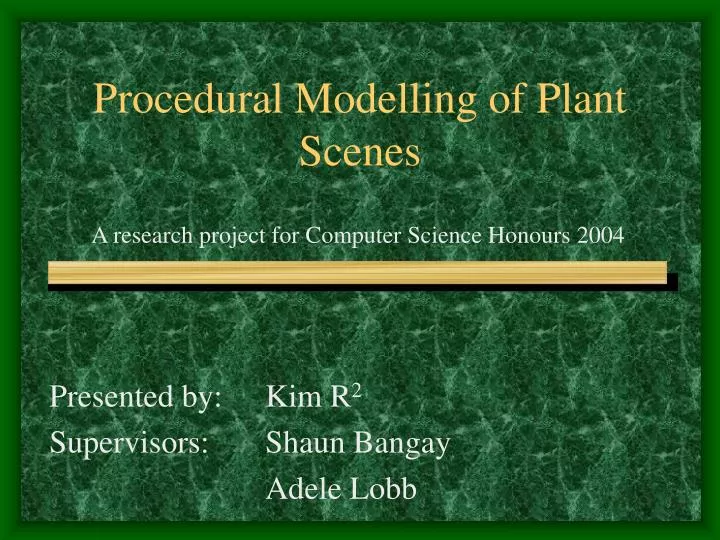 procedural modelling of plant scenes