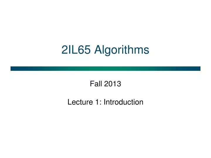 2il65 algorithms