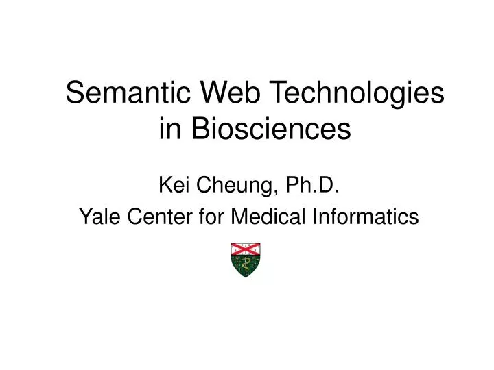 semantic web technologies in biosciences