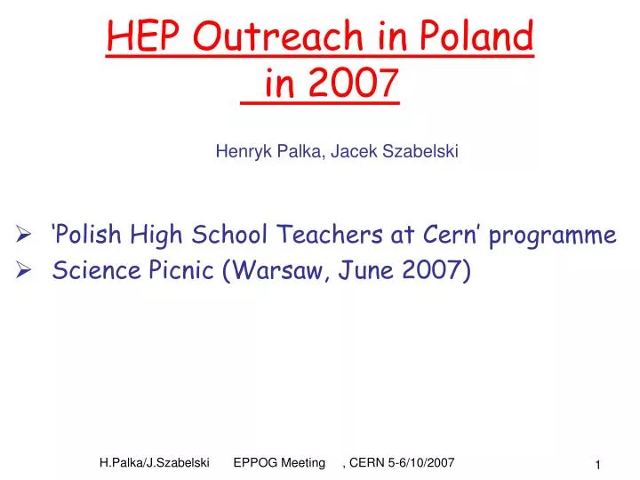 hep outreach in poland in 200 7