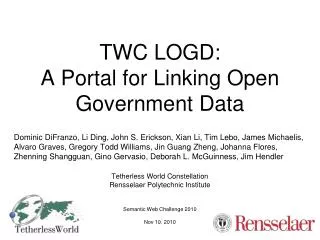 TWC LOGD: A Portal for Linking Open Government Data
