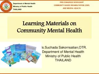 Learning Materials on Community Mental Health