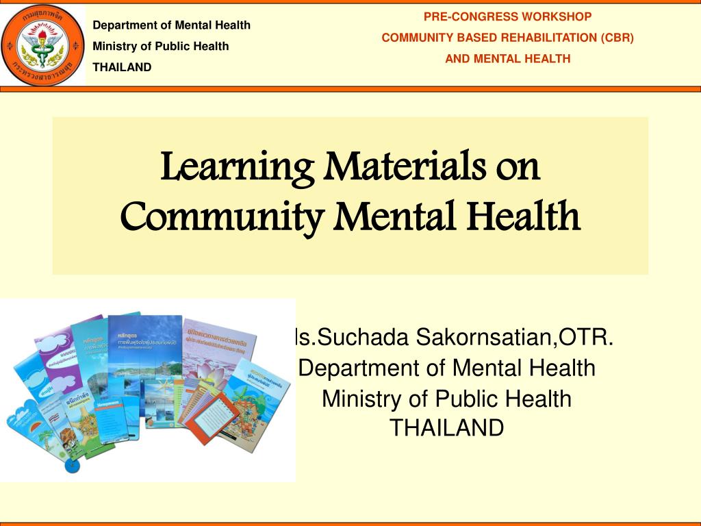 PPT - Learning Materials on Community Mental Health PowerPoint ...