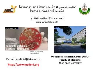Melioidosis Research Center (MRC), Faculty of Medicine, Khon Kaen University