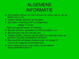 algemene informatie