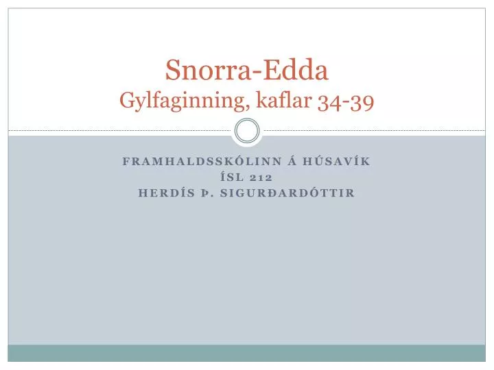 snorra edda gylfaginning kaflar 34 39