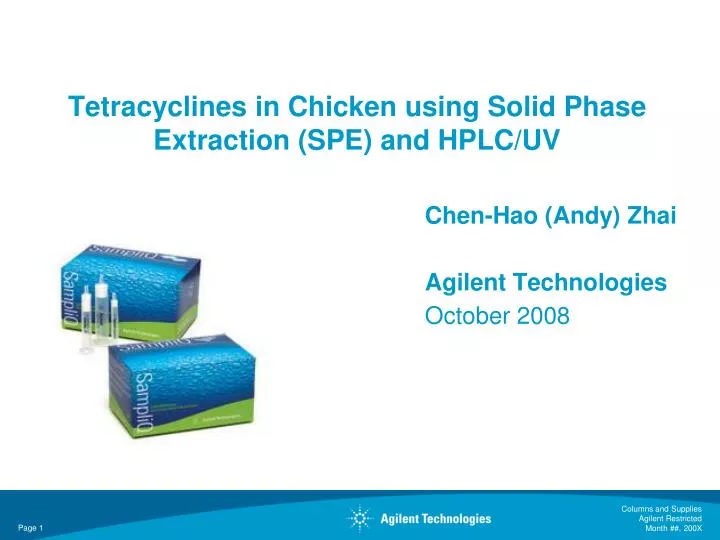 tetracyclines in chicken using solid phase extraction spe and hplc uv