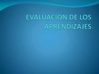 evaluacion de los aprendizajes