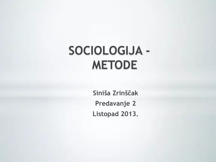 sociologija metode