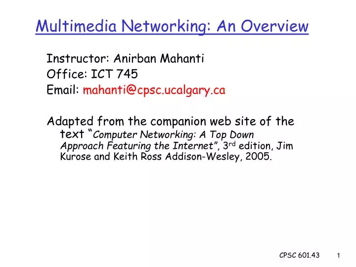 multimedia networking an overview