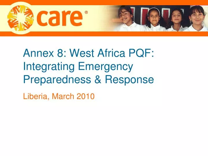 annex 8 west africa pqf integrating emergency preparedness response