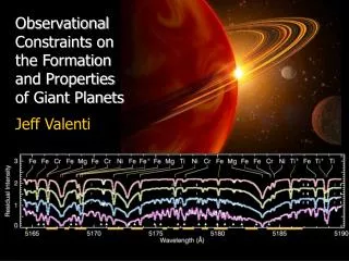 Observational Constraints on the Formation and Properties of Giant Planets Jeff Valenti