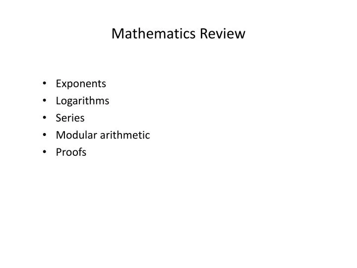 mathematics review