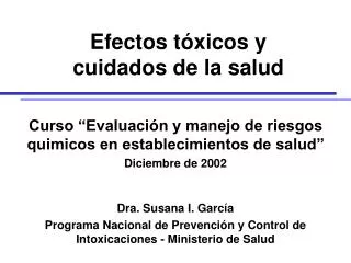 efectos t xicos y cuidados de la salud