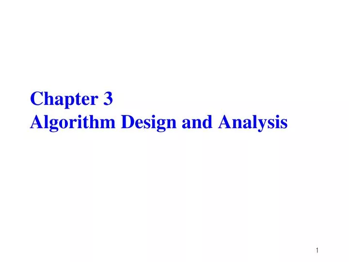 chapter 3 algorithm design and analysis