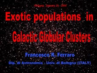 Exotic populations in
