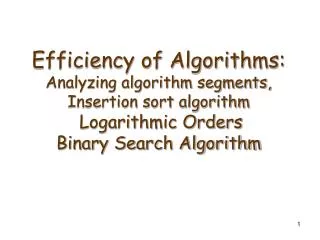 Computing an Order of an Algorithm Segment