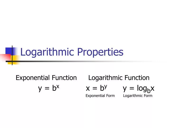 logarithmic properties