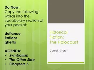 Historical Fiction: The Holocaust