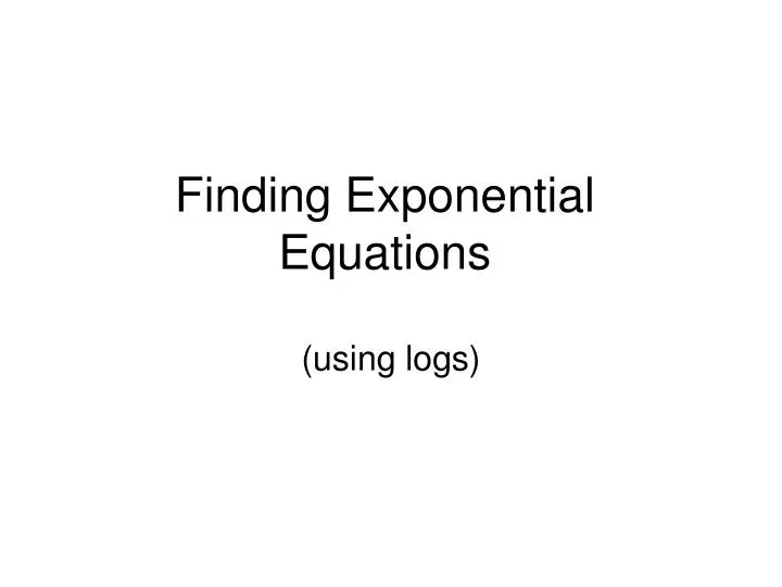 finding exponential equations