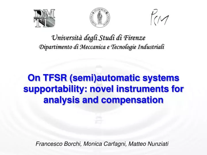on tfsr semi automatic systems supportability novel instruments for analysis and compensation