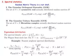 Random Matrix Theory in a nut shell.