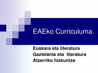 eaeko curriculuma