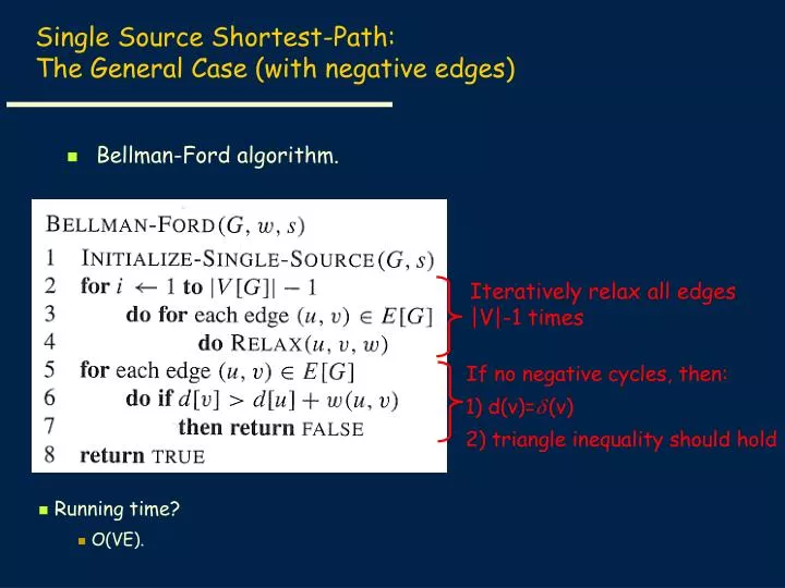 single source shortest path the general case with negative edges