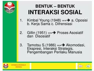 bentuk bentuk interaksi sosial