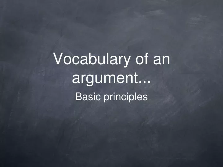 vocabulary of an argument