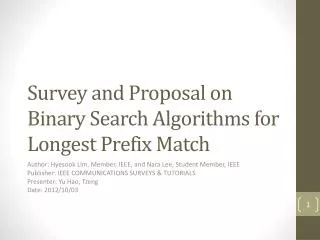 Survey and Proposal on Binary Search Algorithms for Longest Prefix Match