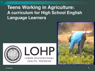 Teens Working in Agriculture: A curriculum for High School English Language Learners