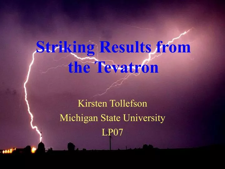 striking results from the tevatron