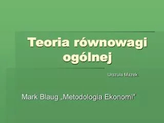 teoria r wnowagi og lnej