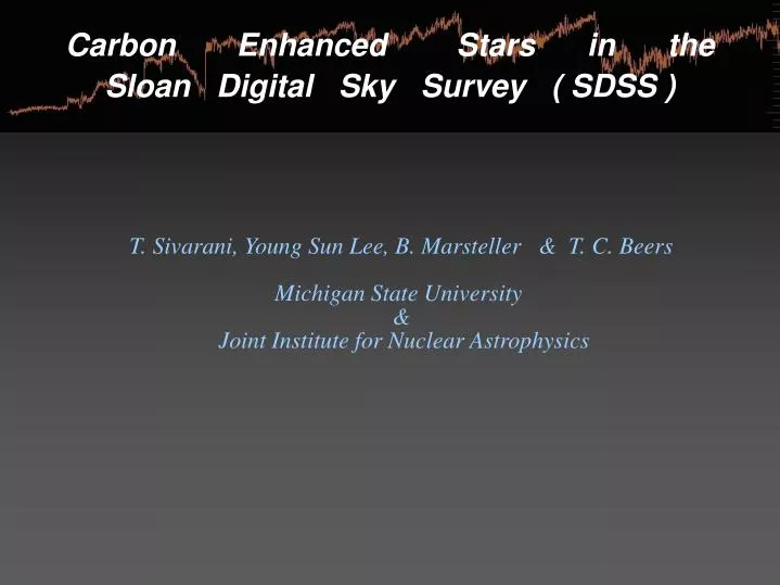 carbon enhanced stars in the sloan digital sky survey sdss