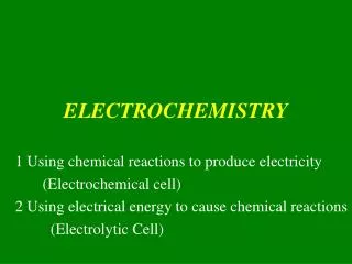 ELECTROCHEMISTRY